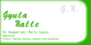 gyula malle business card